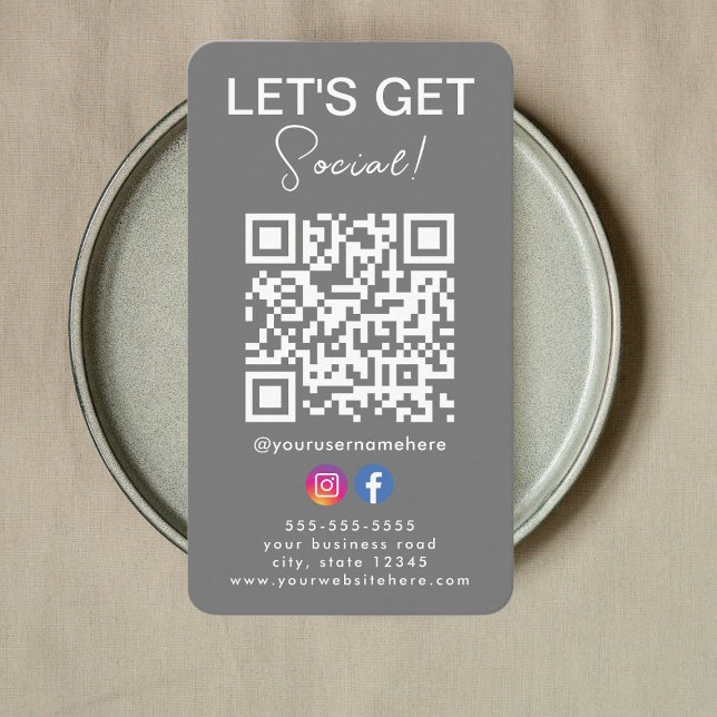 Connect with us Instagram Facebook Logo Qr Code Business Card (Creator Uploaded)