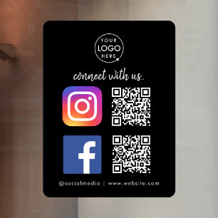 Connect with us Instagram Facebook QR Code Black