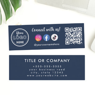 Connect With Us Instagram Facebook Tiktok Logo Mini Business Card