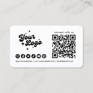 Connect With Us Logo Qr Code Social Media Icons Business Card