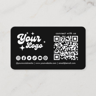Connect With Us Logo Qr Code Social Media Icons Business Card