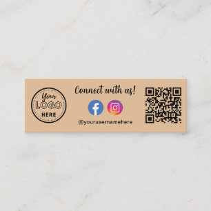 Connect With Us Qr Code Instagram Facebook Logo Mini Business Card
