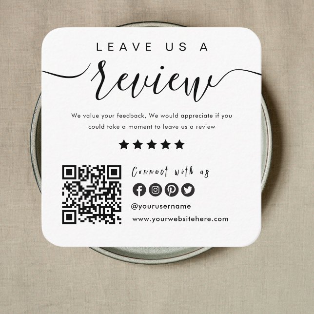 Connect With Us QR Code | Leave Us A Review Modern Enclosure Card (Creator Uploaded)