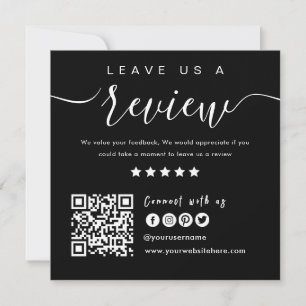 Connect With Us QR Code   Leave Us A Review Modern Invitation