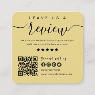 Connect With Us QR Code Leave Us A Review Modern Square Business Card