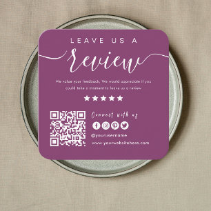 Connect With Us QR Code   Leave Us A Review Modern Square Business Card