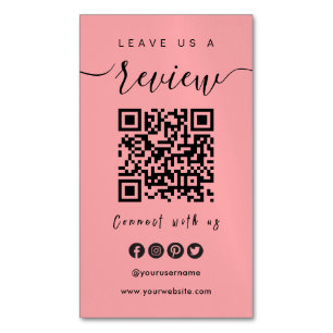 Connect With Us QR Code   Leave Us A Review Script Magnetic Business Card