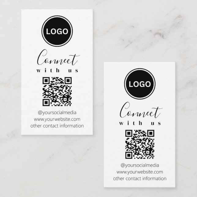 Connect with us | QR code Modern Business Card (Front/Back)