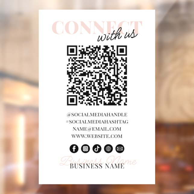 Connect with Us QR Code Modern Pink Script Company (Sheet 2)