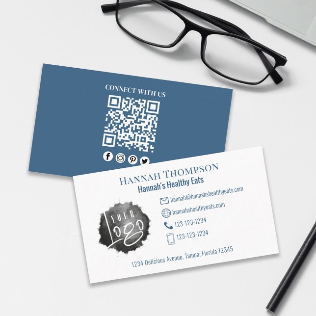 Connect With Us | QR Code Simple Logo Modern Logo Business Card (Creator Uploaded)