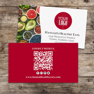 Connect With Us | QR Code Simple Logo Modern Photo Business Card