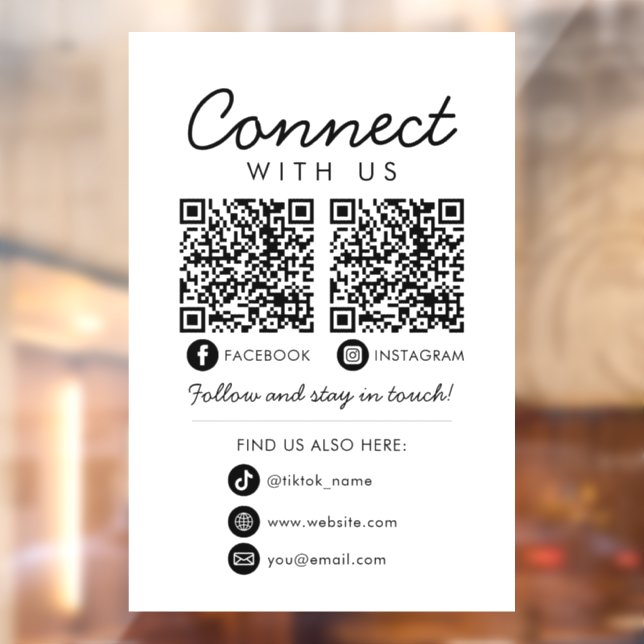 Connect with Us QR Code Social Media Follow Us (Sheet 2)