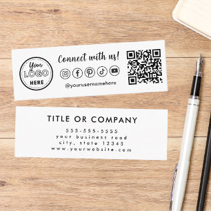 Connect With Us Qr Code Trendy Social Media Logo Mini Business Card