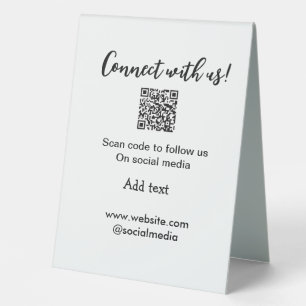 Connect with us scan QR code add website email