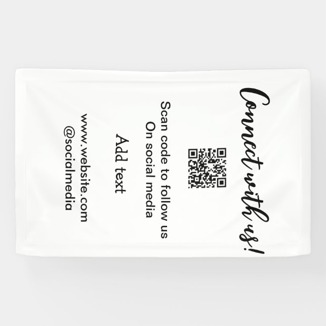 Connect with us scan QR code add website email  Banner (Horizontal)