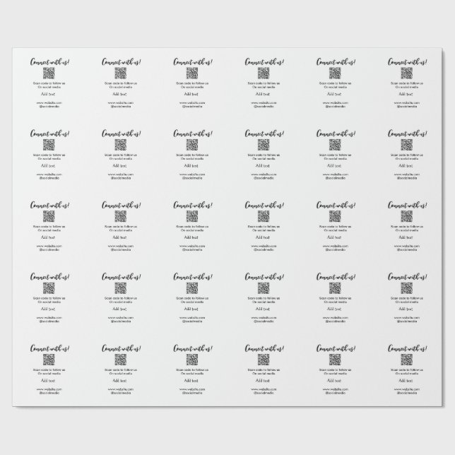 Connect with us scan QR code add website email  Wrapping Paper (Flat)
