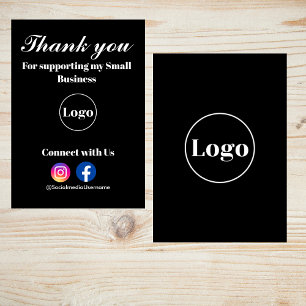 Connect with Us Social Media logo Small business Thank You Card