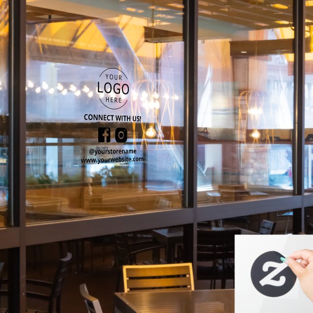 Connect With Us Social Media Marketing (Restaurant Window)