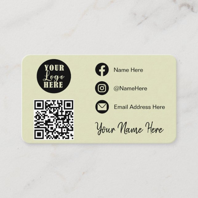 Connect with us | Social Media QR Business Card (Front)