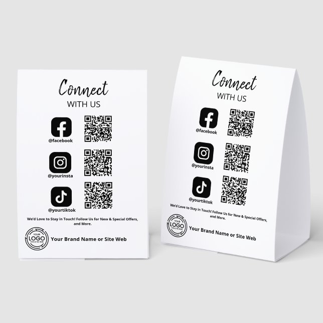 Connect with us Social Media QR code (Front/Back)
