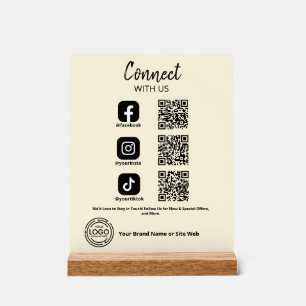 Connect with us Social Media QR code Acrylic Sign