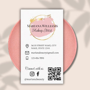 connect with us, social media, qr code beauty chic business card