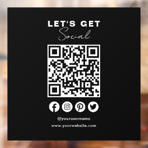 Connect With Us Social Media QR Code Black