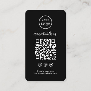 Connect with us   Social Media QR Code Black  Business Card