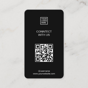 Connect with us Social Media QR Code Black  Business Card