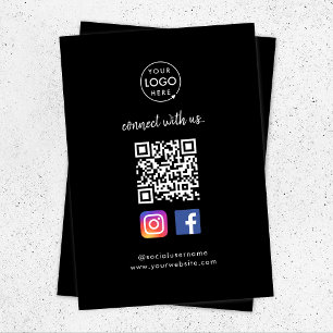 Connect with us   Social Media QR Code Black Enclosure Card