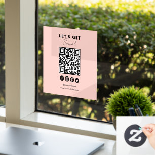 Connect With Us Social Media QR Code Blush Pink