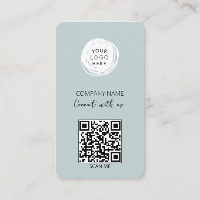 Connect With Us Social Media QR Code Business Card (Front)