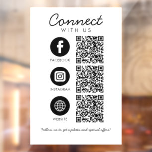 Connect with Us Social Media QR Code Business Pede