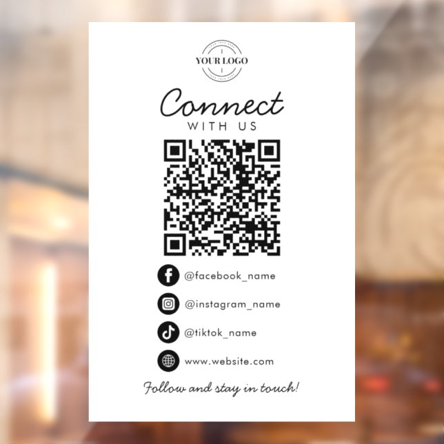 Connect with Us Social Media QR Code Company Logo (Sheet 2)