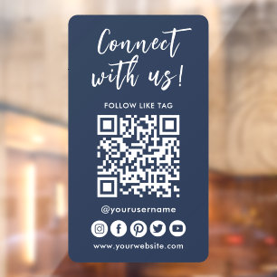 Connect With Us Social Media QR Code Logo