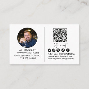 Connect with Us Social Media Qr Code Logo Business Card