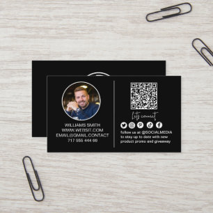 Connect with Us Social Media Qr Code Logo Business Card