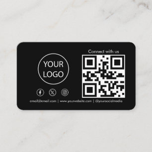Connect with us Social Media QR Code Modern Business Card