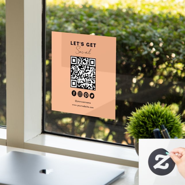 Connect With Us Social Media QR Code Modern Orange (Office)