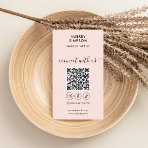 Connect With Us Social Media QR Code Script Busine Business Card
