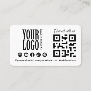 Connect with us Social Media QR Code whit Business Card