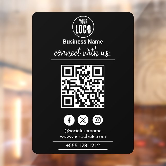Connect with us | Social Media QR Code White (Sheet 2)