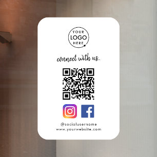 Connect with us   Social Media QR Code White