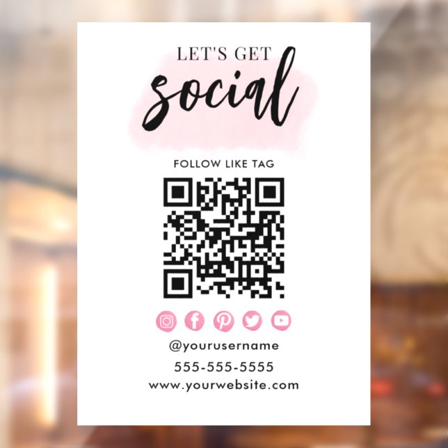 Connect With Us Social Media QR Code White Pink (Sheet 2)