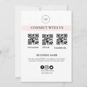 Connect With Us Social Media Sign Editable Busin