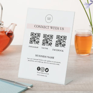 Connect With Us Social Media Sign Editable Busin