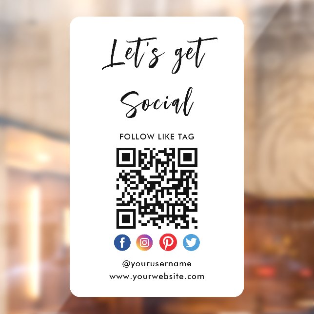 Connect With Us Social Media Trendy White Qr Code (Sheet 2)