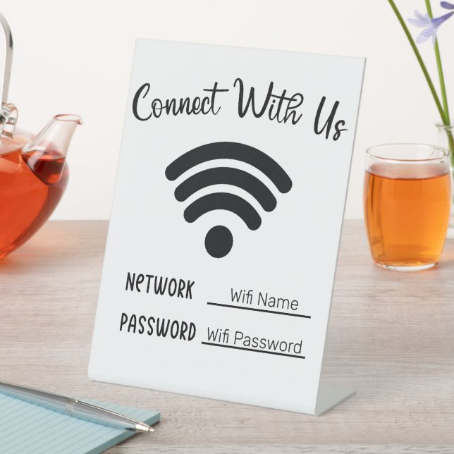 Connect with us Wifi Pedestal Sign (In SItu)