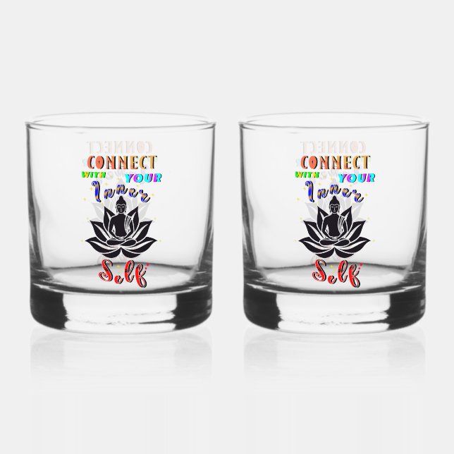 Connect With Your Inner Self Whiskey Glass (Front)