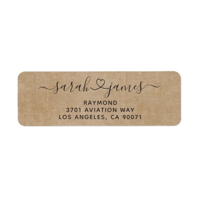 Connected by Love Wedding Return Address Label (Front)
